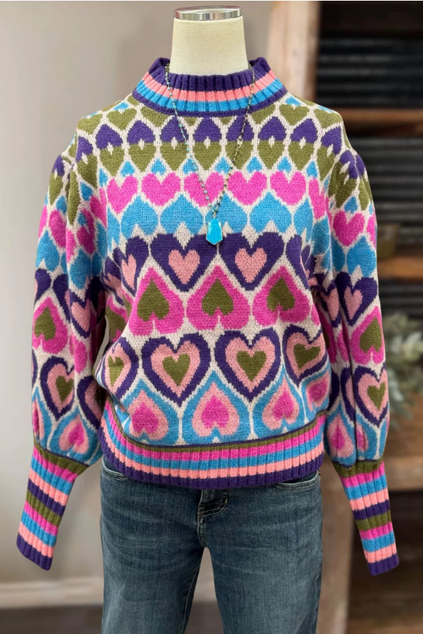 Heart Pattern Sweater