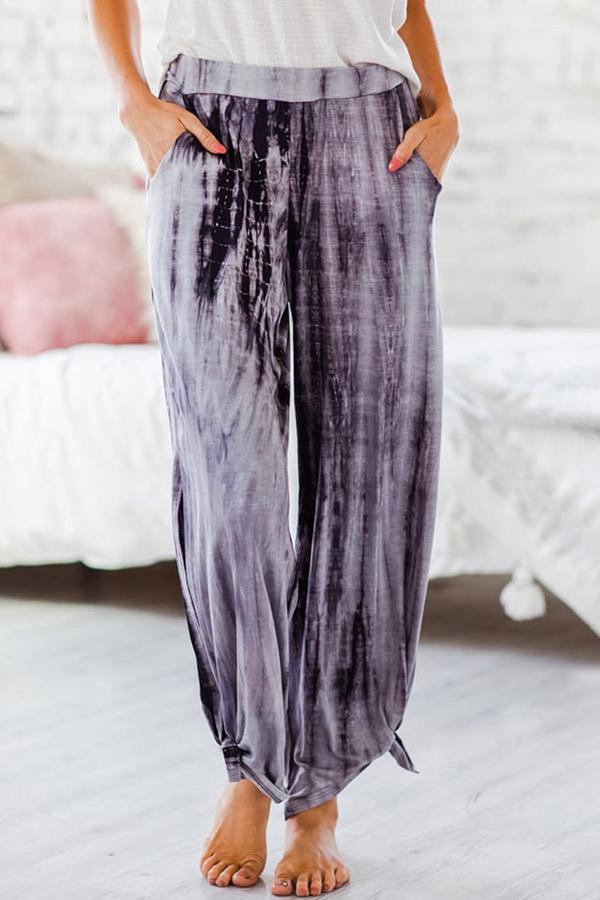 Baggy Haremshose mit Batikmuster