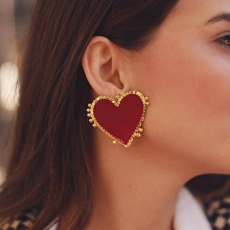 OL Red Big Love Earrings