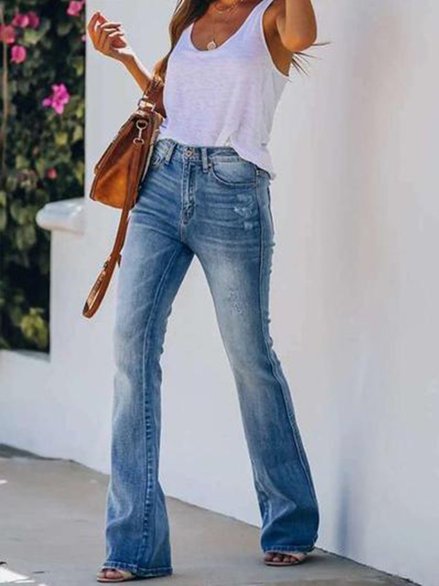 High-rise Hip-lifting stretchy Flare Jeans