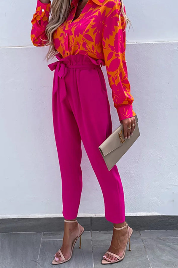 Frühling und Sommer Neue Caprihosen mit Schnürung und Tasche