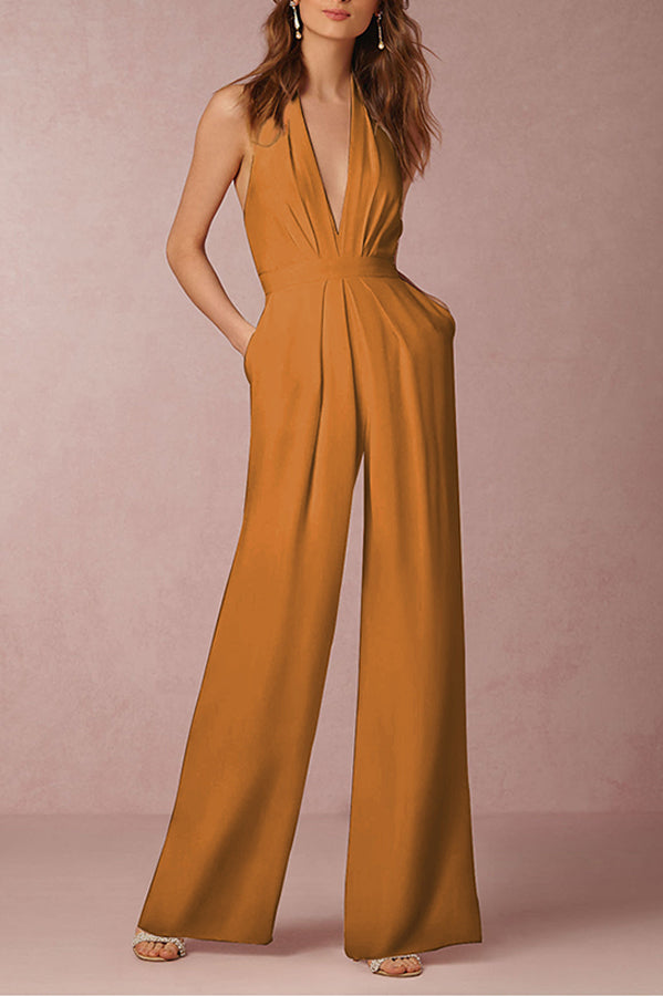 Sexy ärmelloser Neckholder-Overall