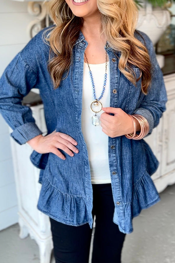 DAMEN-DENIM-TOP ODER -SHACKET