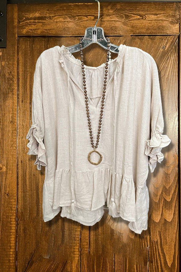 Casual Ruffled Crinkled T-shirt