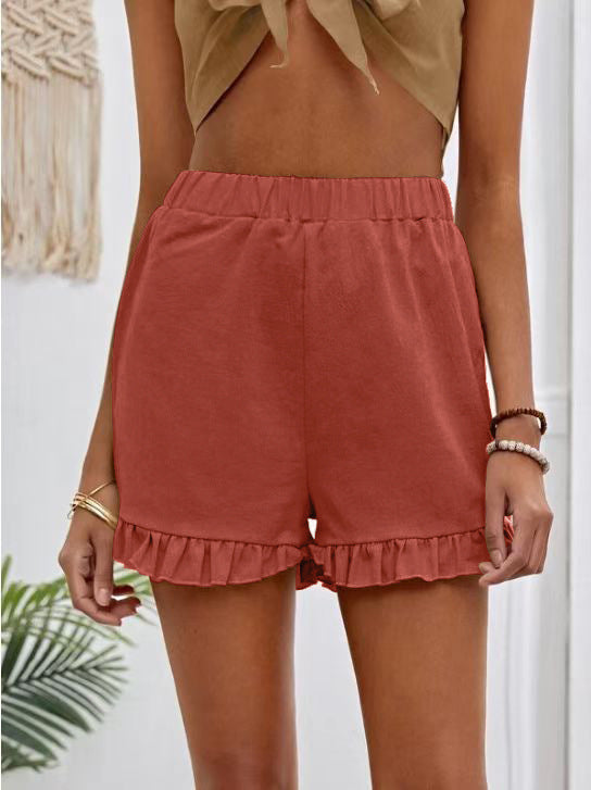 Vielseitige, lässige, lockere Hose aus Baumwollleinen mit hoher Taille und geradem Schnitt