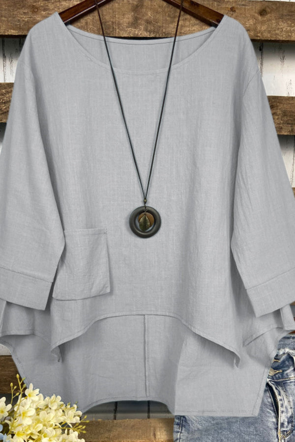 Casual Crew Neck Loose Shirt