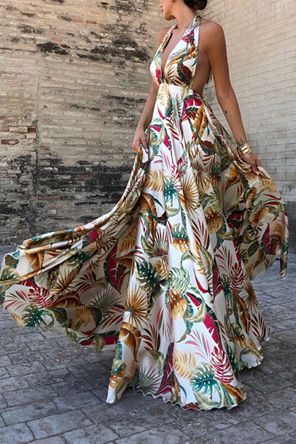 Sexy ärmelloses Neckholder-Kleid mit offenem Rücken