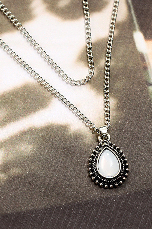 Water Drop Alloy Diamond Double-layer Necklace