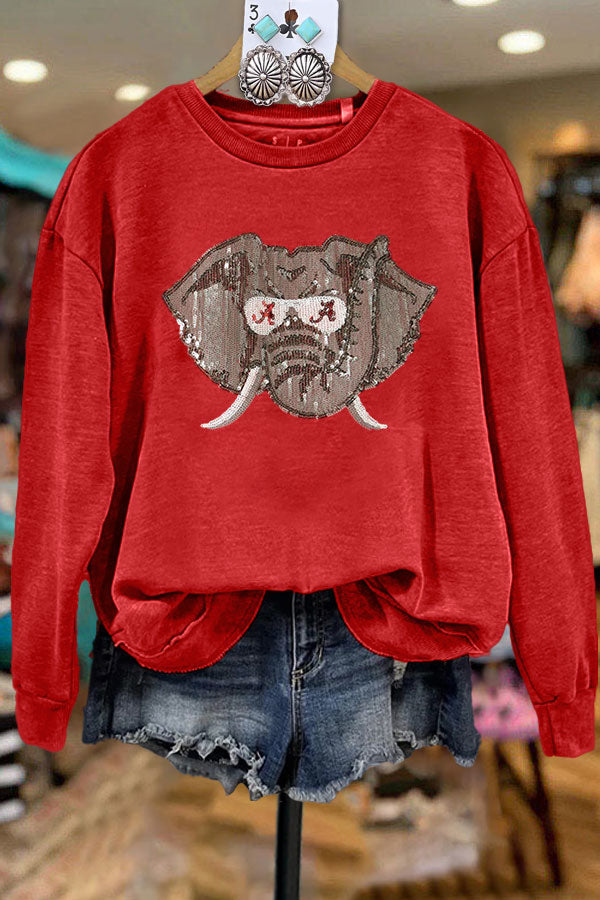 Sweat-shirt décontracté à paillettes Alabama