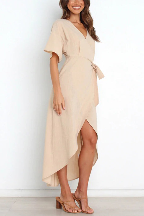 Circus Wrap High Low Midi Dress