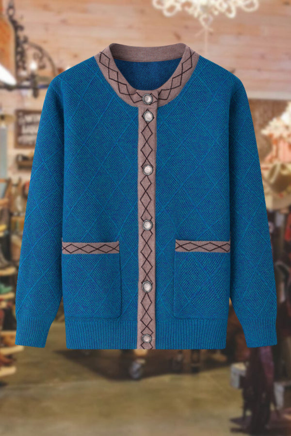 Cardigan d'hiver en tricot épais polaire