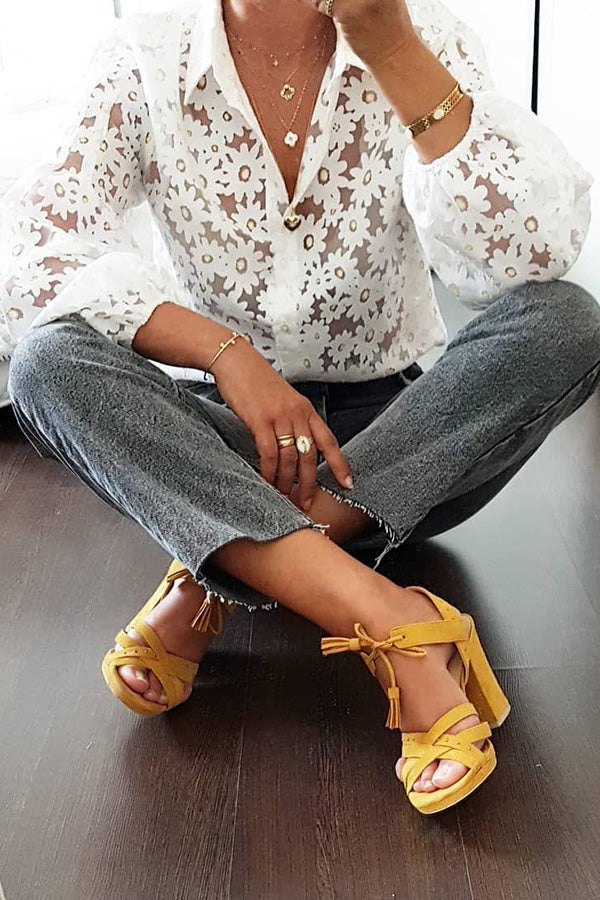 Chemise boutonnée en tulle Kristy Daisy