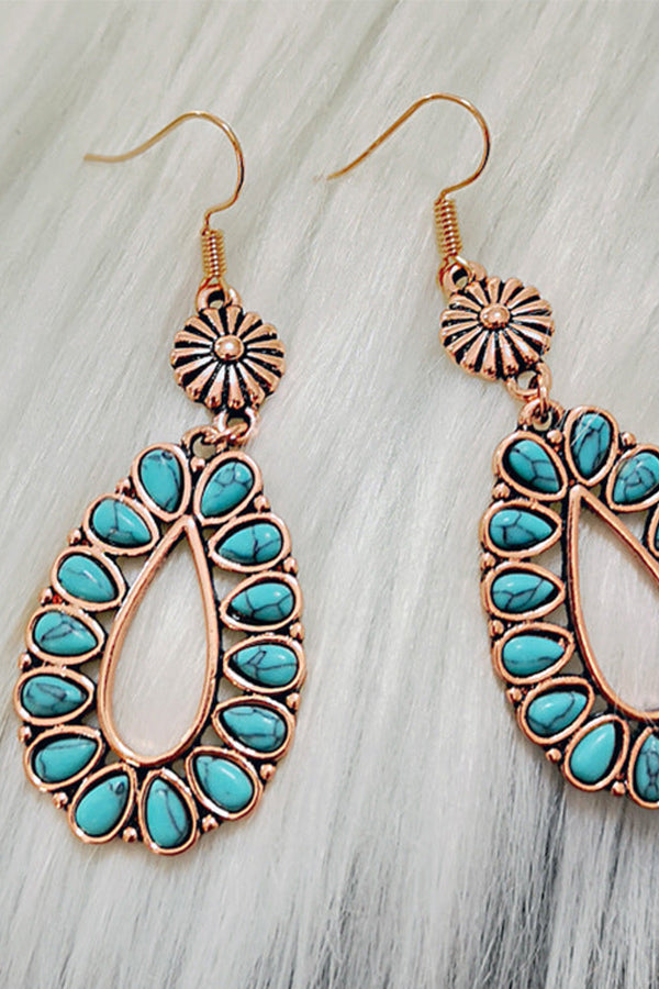 Vintage Copper and Turquoise Earrings
