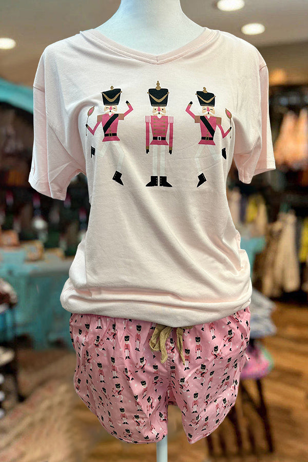 Ensemble pyjama à manches courtes motif Casse-Noisette mignon