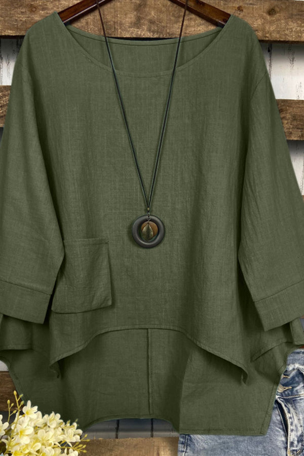 Casual Crew Neck Loose Shirt