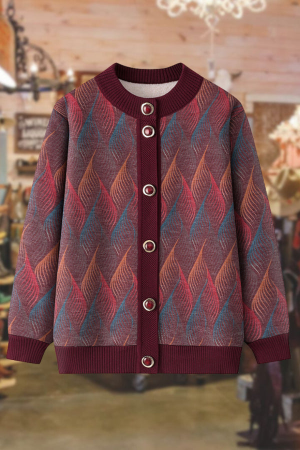 Wintermantel aus dicker Fleece-Strickjacke