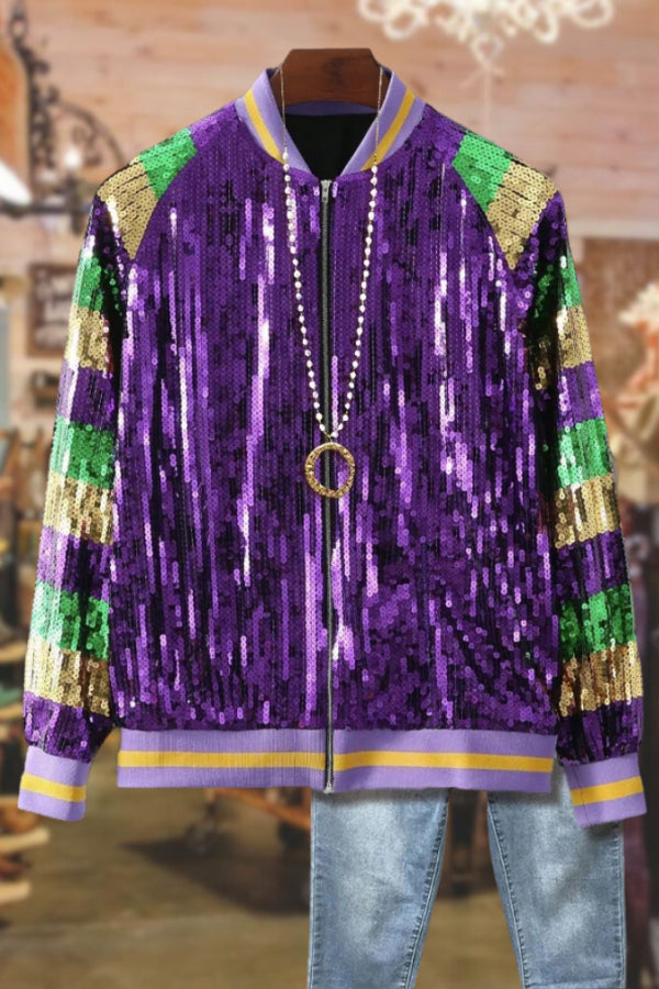 womens sequin mardi gras shirt