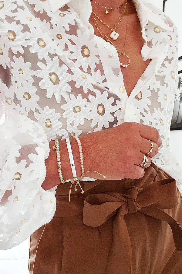 Chemise boutonnée en tulle Kristy Daisy