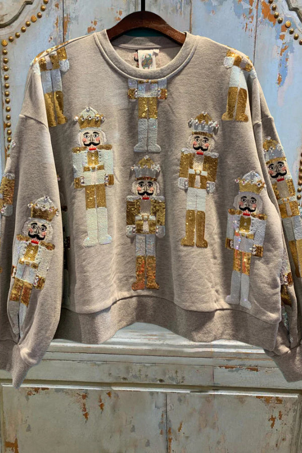 Grey & Gold Scattered Nutcracker Sweatshirt