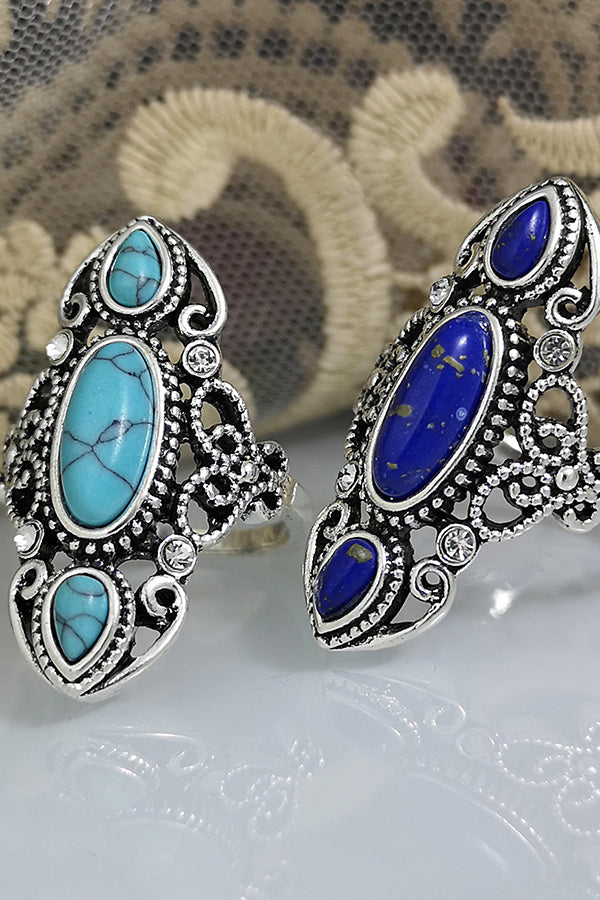 Openwork Carved Lapis Lazuli Ring