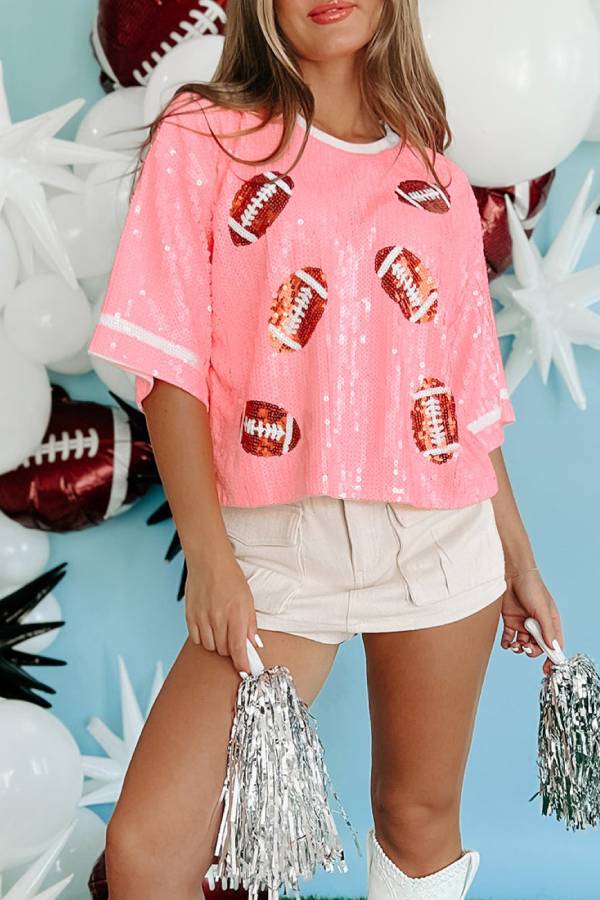Football Sequin Loose Top