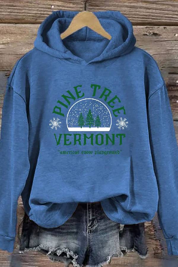 Pine Tree Vermont Christmas Hoodie