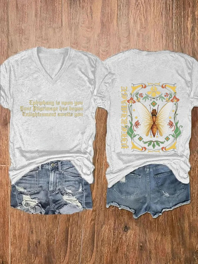 Women'S 2024 Year of The Cicada Print Casual T-Shirt