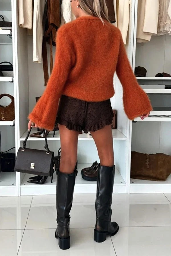 Elena Flared-Sleeve Mohair Sweater