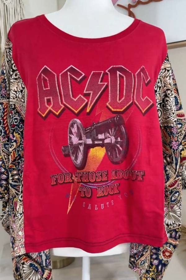 ACDC Paisley Band Top