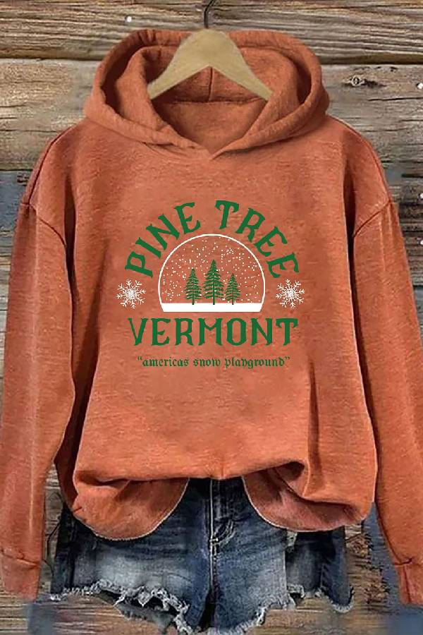 Pine Tree Vermont Christmas Hoodie