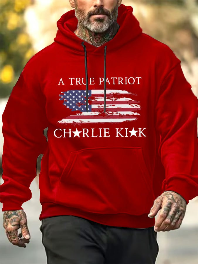 Men's Freedom American Flag Print Casuasl Hoodie