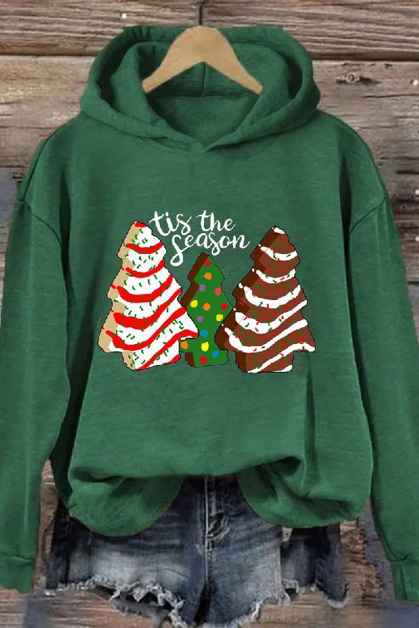 Tis The Season Christmas Cake Tree Hoodie