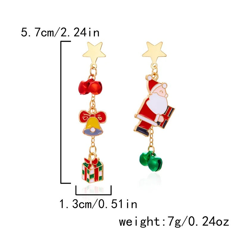 Sparkling Colourful Christmas Tree Earrings