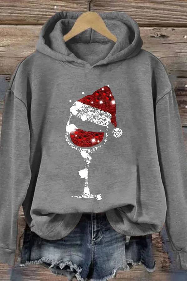 Christmas Wine Glasses Hoodie