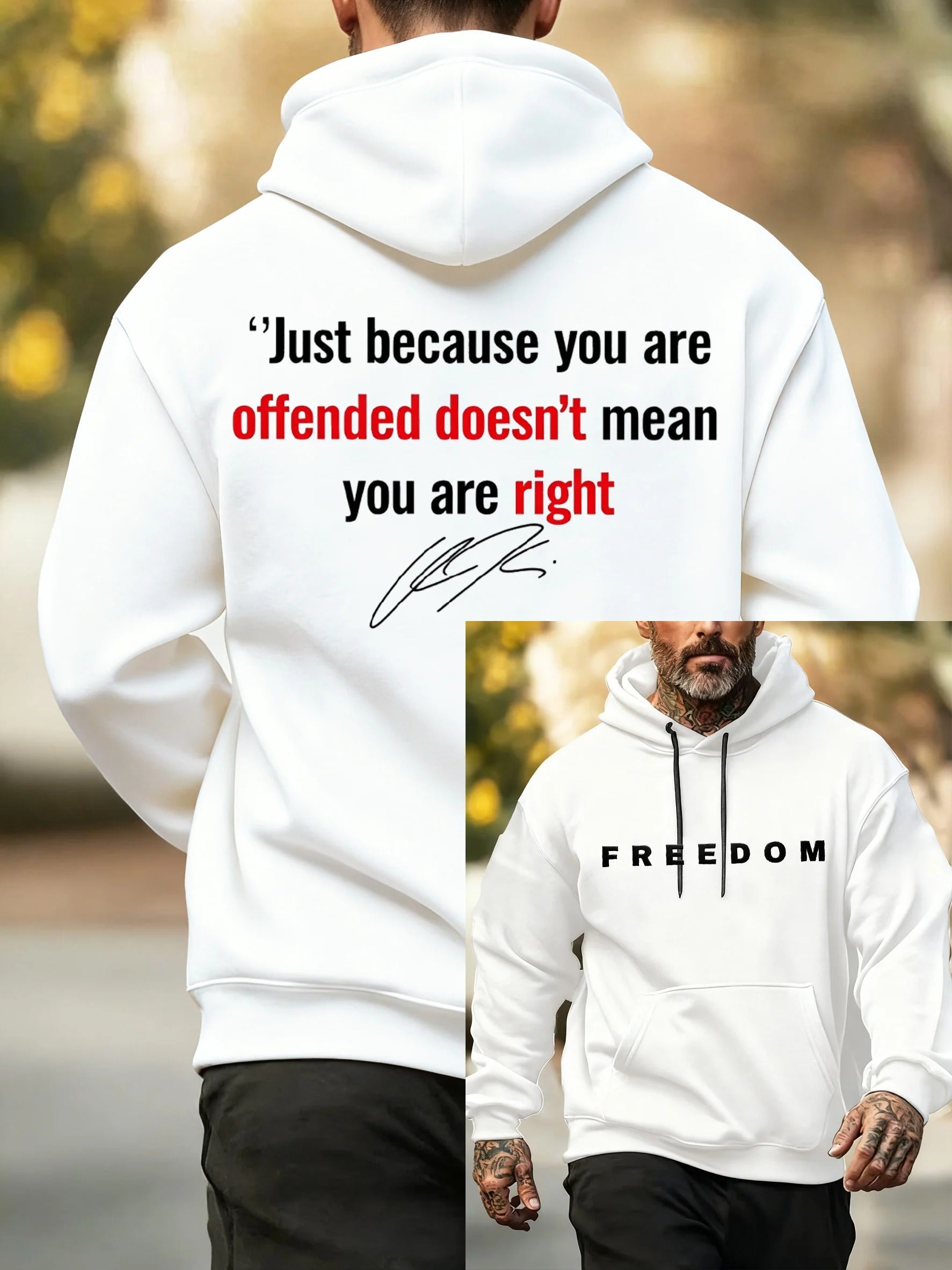 Men's Freedom American Flag Print Casuasl Hoodie