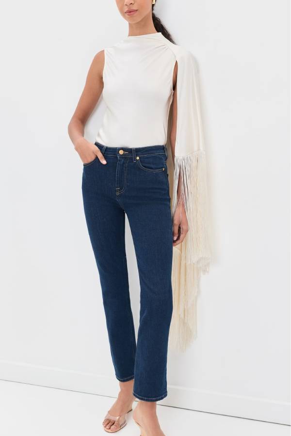 Cecilia Satin High Neck Irregular Draped Tassel Sleeveless Scarf Top