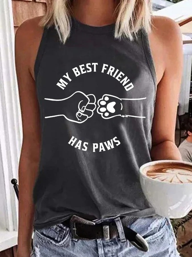 Women's My Best Friend Has Paws Dog Lovers Casual Vest