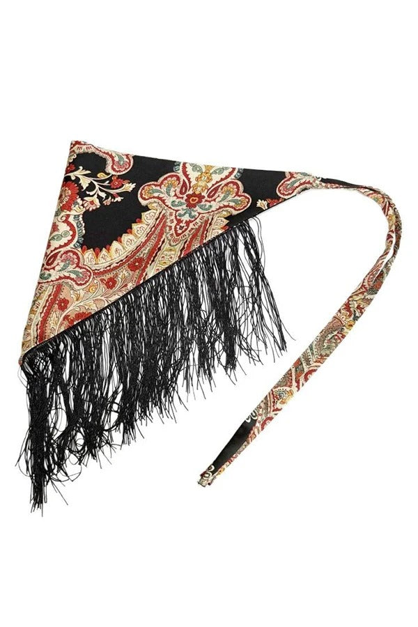 Bohemian-style Triangular Scarf Belt with Tassels