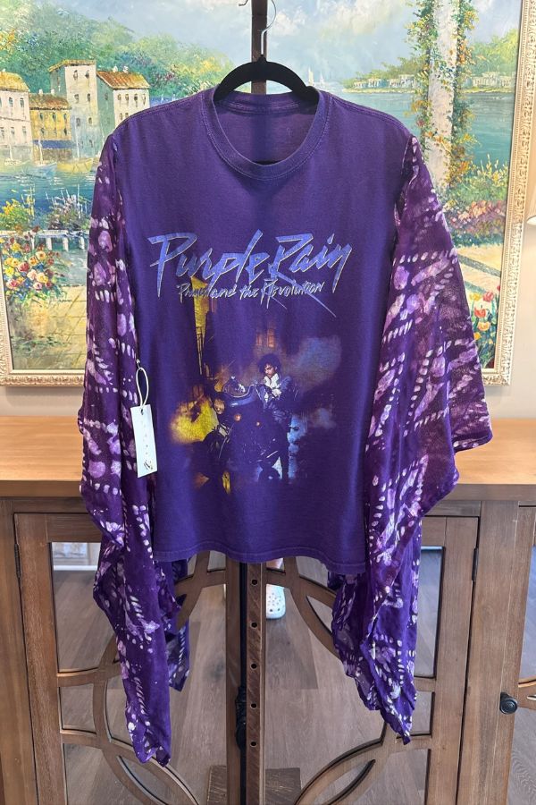 Prince Purple Rain Tie‑Dye Kimono Sleeve Top