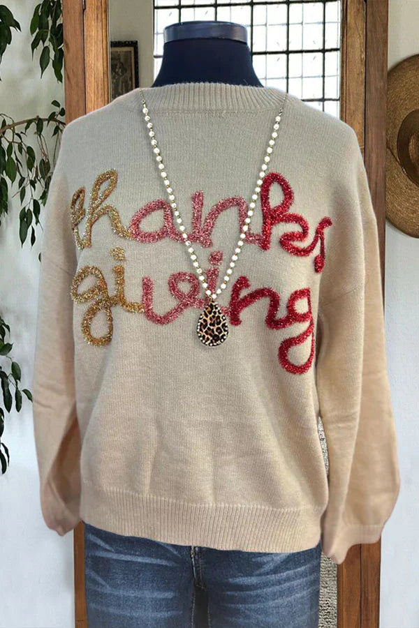 Sparkle Cozy Thanksgiving Sweater