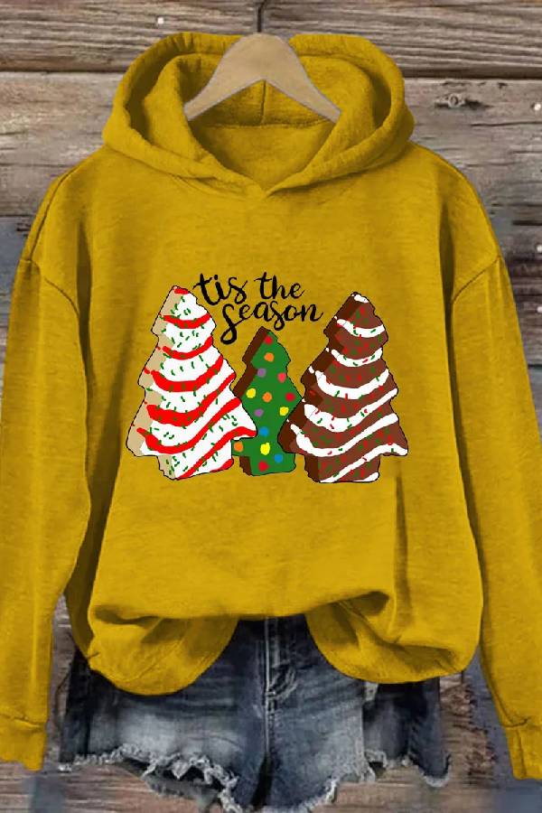 Tis The Season Christmas Cake Tree Hoodie