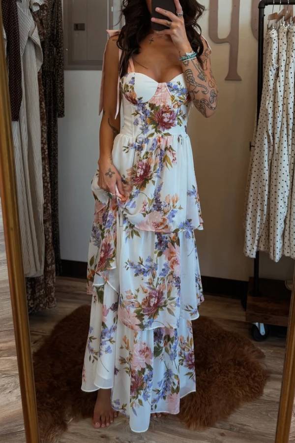 Corset Layered Maxi Dress