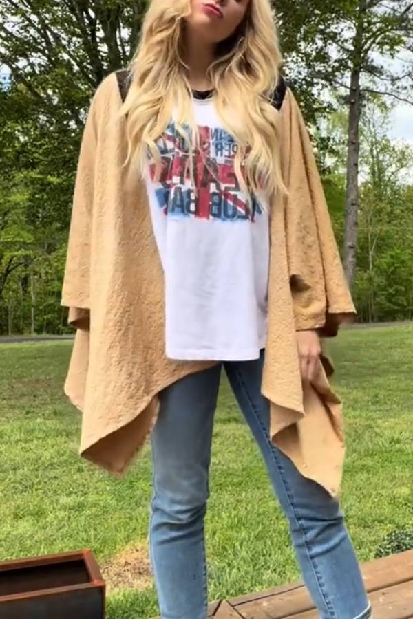 Khaki Oversized Shawl