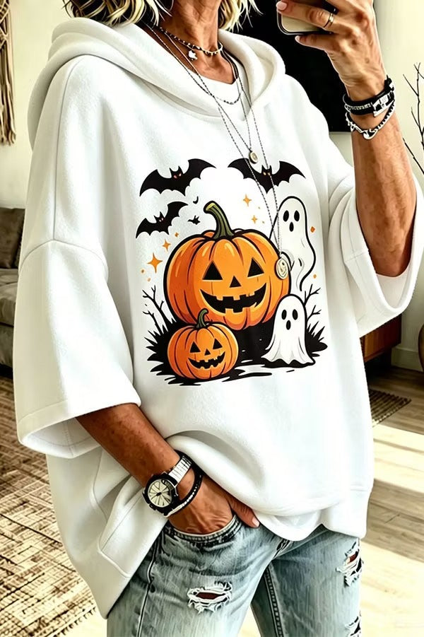Halloween Pumpkin Graphic Oversized Hoodie