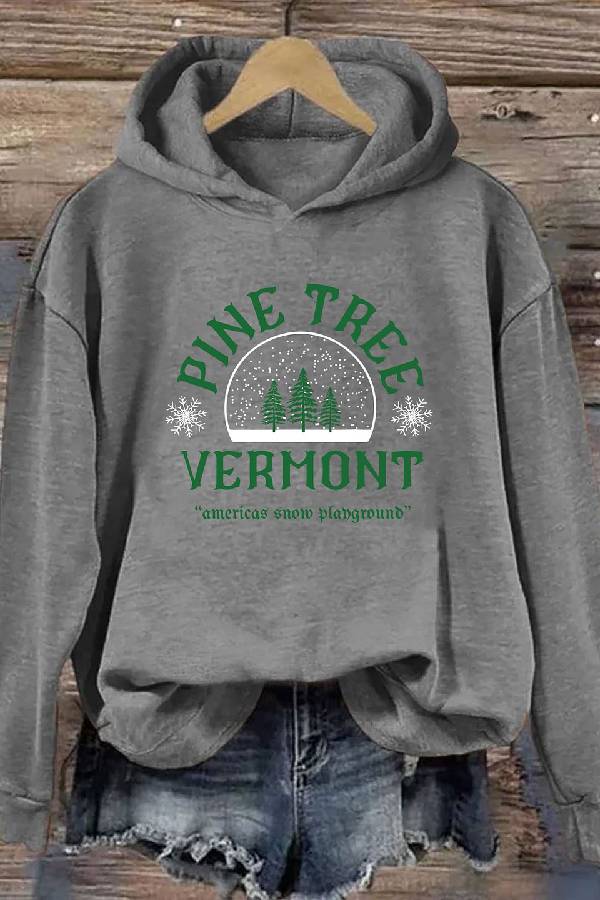 Pine Tree Vermont Christmas Hoodie