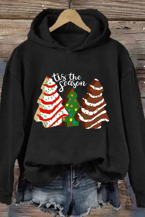 Tis The Season Christmas Cake Tree Hoodie