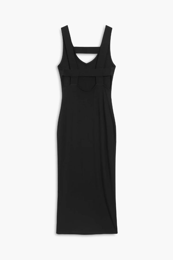 Back Cutout Knit Midi Dress