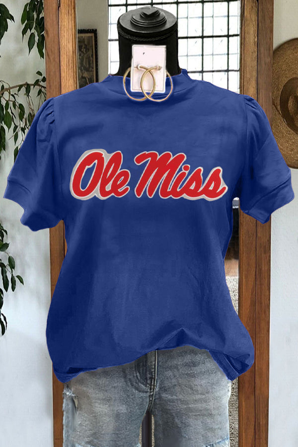 Elegant Ole Miss Contrast Top