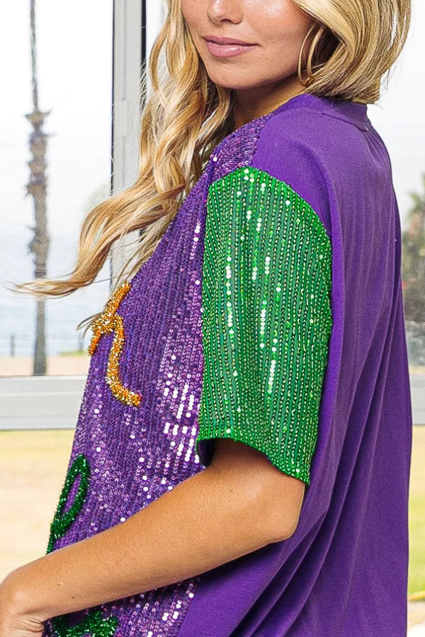 Mardi Gras Sequin Tee