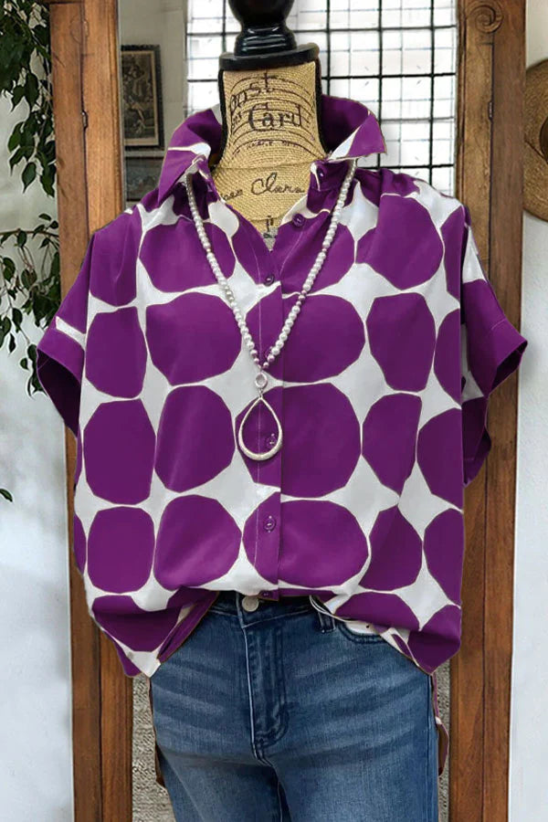 Classic Polka Dot Print Blouse